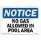 Signmission OSHA Notice, 5" Height, No Glass Allowed In Pool Area Sign, 7" X 5", Landscape OS-NS-D-57-L-14628 - alternate 1